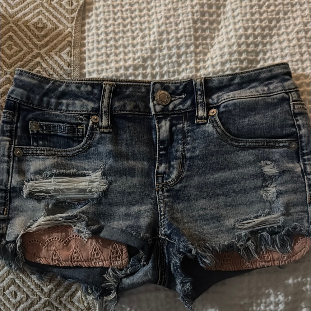 Distressed Denim Shorts